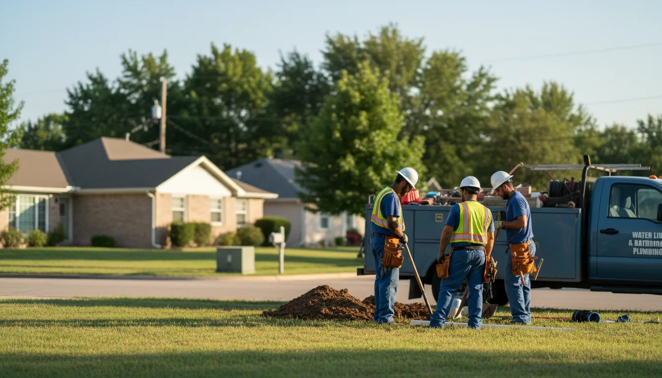 Residential water line and bathroom plumbing service in Ore City, TX